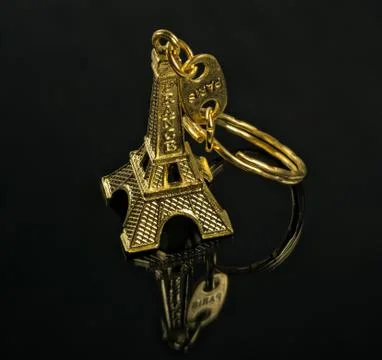 Keychain in the form of the Eiffel Tower Stock Photos