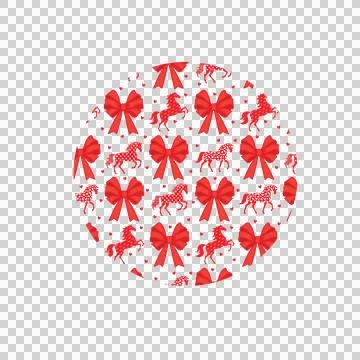 Keychain Horse Ribbon Pattern Circle Background horses and Stock Illustration