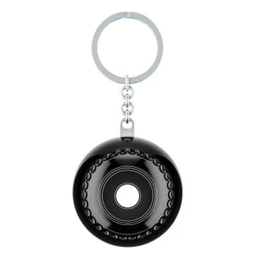 Keychain with lawn bowl, 3D rendering Stock Illustration