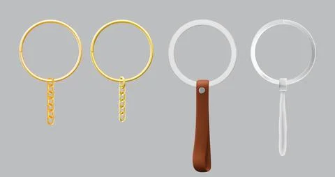 Keychain rings with chains Stock Illustration
