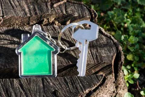 Keychain in a shape of house Stock Photos