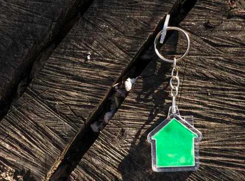Keychain in a shape of house Stock Photos