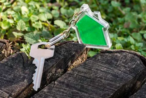 Keychain in a shape of house Stock Photos