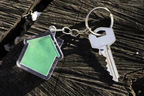 Keychain in a shape of house Foto stock