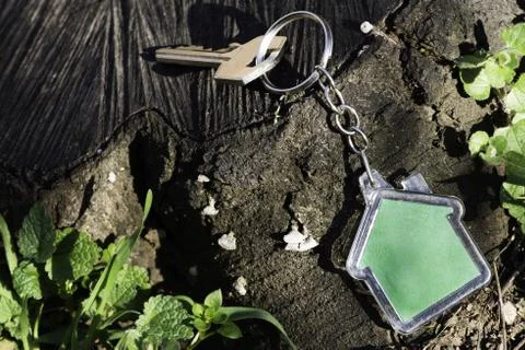 Keychain in a shape of house Stock Photos
