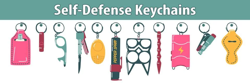 Keychains for self-defense Stock Illustration