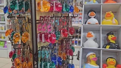 Keychains In The Supermarket Stock Footage 295144245