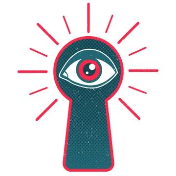 Keyhole and eye Stock Illustration