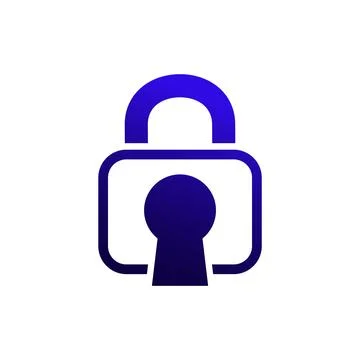Keyhole and lock icon, security logo design Stock Illustration