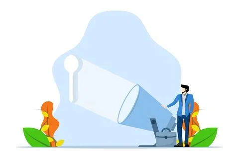 Keyhole concept. problem solutions, new careers, opportunities. 스톡 일러스트