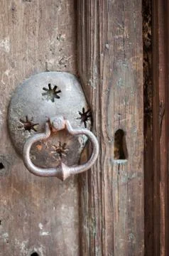 Keyhole in the door Stock Photos