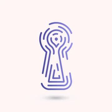 Keyhole in the form of a fingerprint Stock Illustration