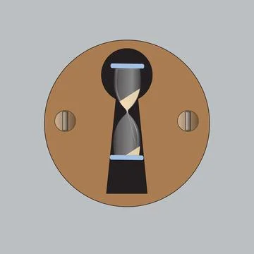 Keyhole with hourglass Stock Illustration