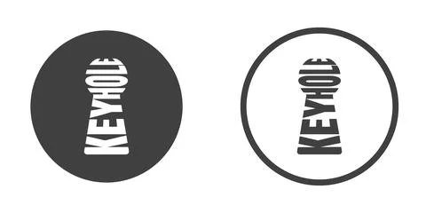 Keyhole icon button illustration made with text warp word keyhole Stock Illustration