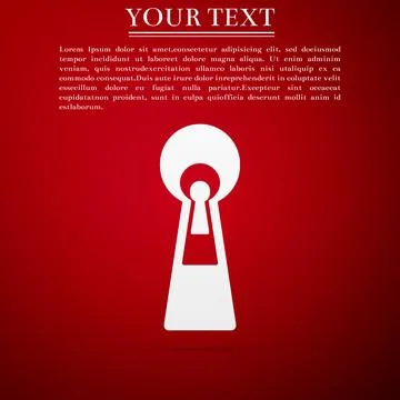 Keyhole icon isolated on red background. Key of success solution, business イラスト素材