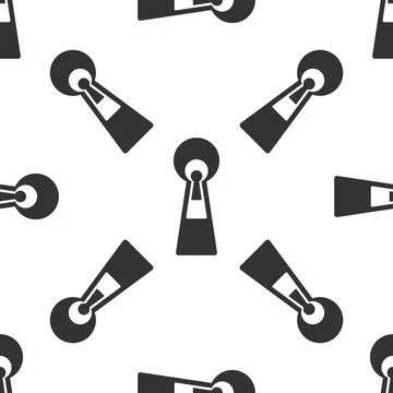 Keyhole icon seamless pattern on white background. Key of success solution Stock Illustration