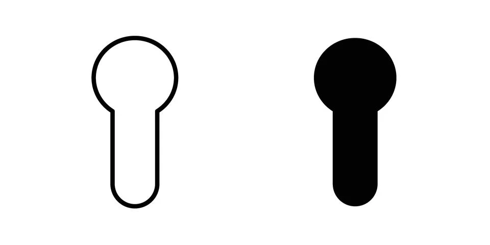 Keyhole icon silhouette vector set. thin line pack Stock Illustration