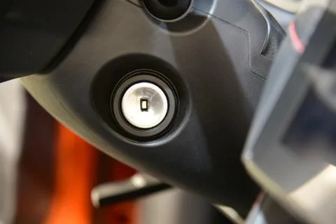 Keyhole, ignition switch in the passenger car Stock Photos