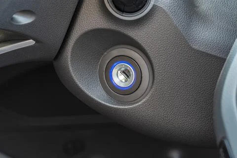 Keyhole, ignition switch in the passenger car Stock Photos