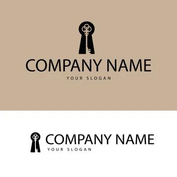 Keyhole, inside vintage key, negative space Stock Illustration