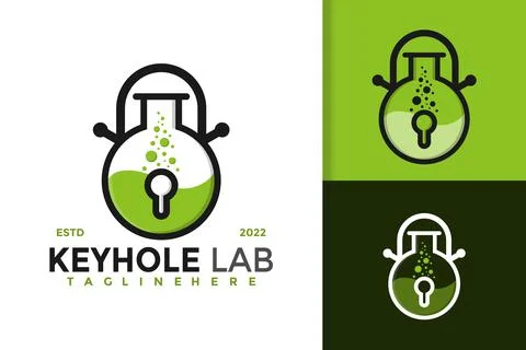 Keyhole Lab Creative Logo Design Vector Template Stock Illustration