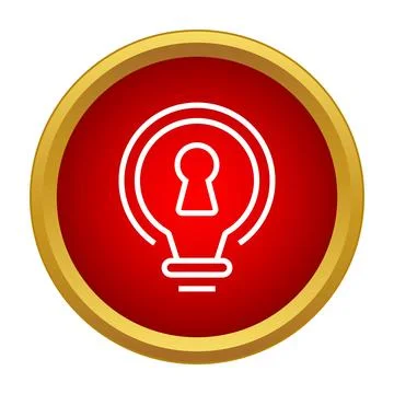 Keyhole lightbulb discovering solution creative idea concept Stock Illustration
