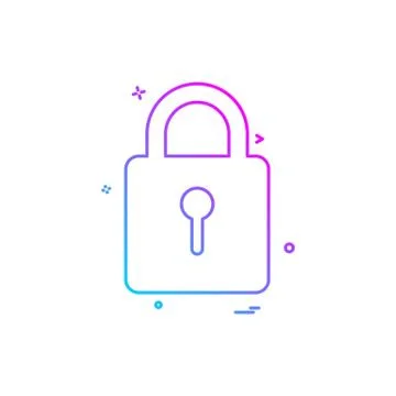 Keyhole lock safe icon vector design 스톡 일러스트