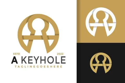 A Keyhole Logo Design Vector Illustration Template Stock Illustration