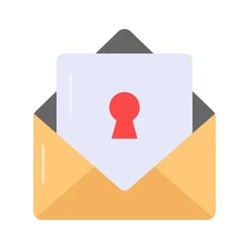 Keyhole with mail vector design of email security, editable icon Stock Illustration