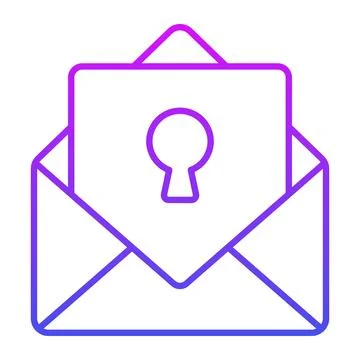 Keyhole with mail vector design of email security, editable icon Stock Illustration