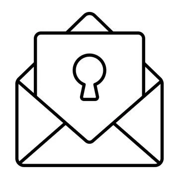 Keyhole with mail vector design of email security, editable icon Stock Illustration