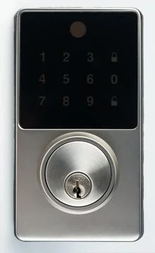 Keyhole with metal code pad Stock Photos