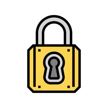 Keyhole padlock color icon vector illustration 스톡 일러스트
