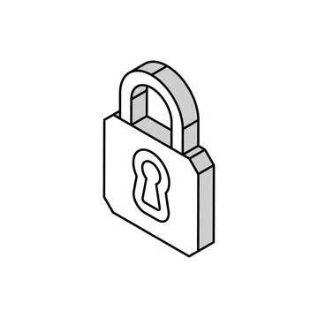 Keyhole padlock isometric icon vector illustration Illustrazione stock