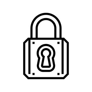 Keyhole padlock line icon vector illustration Stock Illustration