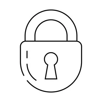 Keyhole padlock line icon vector illustration Stock Illustration