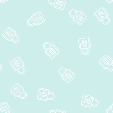 Keyhole padlock line seamless pattern Stock Illustration