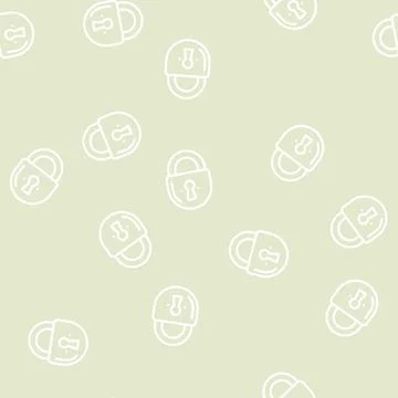 Keyhole padlock line vector seamless pattern Stock Illustration
