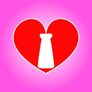 Keyhole in red heart. Vector illustration. Stock Illustration