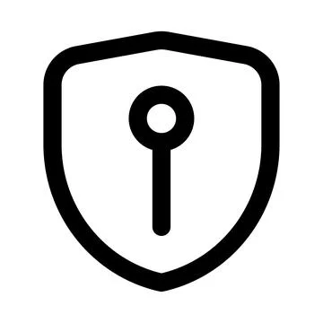 Keyhole shield icon. Editable line icon. Professional and modern outline ic.. Stock Illustration