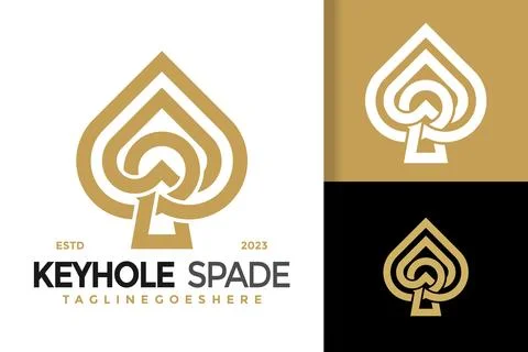 Keyhole Spade logo vector icon illustration Stock Illustration