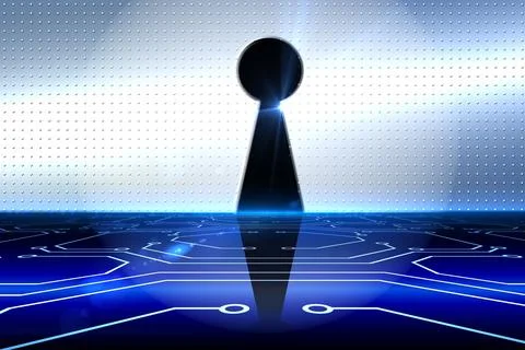 Keyhole on technological background イラスト素材