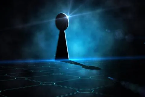 Keyhole on technological black background イラスト素材