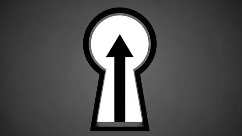 Keyhole with upward arrow Stock Illustration