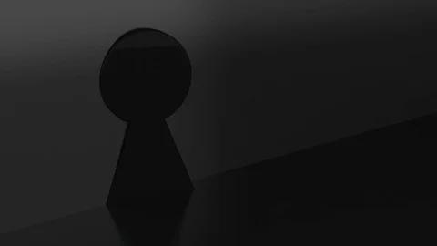 Keyhole in the wall leads to computercode Stock Footage 80331636