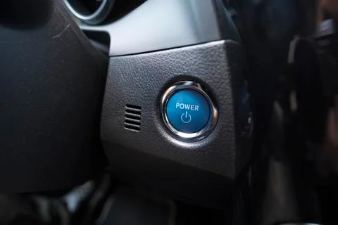 Keyless car power button for engine start Stock Photos