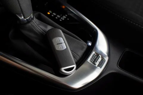 Keyless car remote on a automatic transmission. Stock Photos
