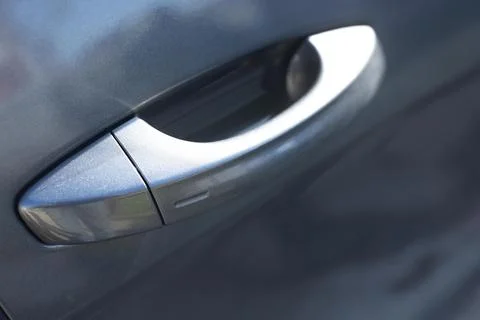 Keyless entry car door handle with keyless go touch sensor. Automatic opening of Photos