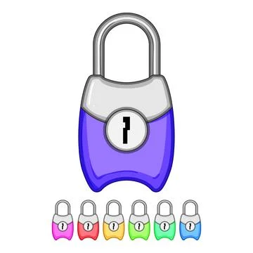 Keyless luggage lock cartoon vector graphic Illustrazione stock