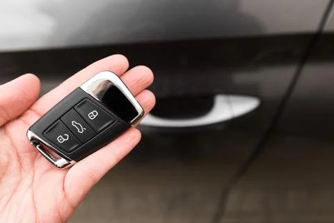 Keyless remote control system of a modern car Stock Photos